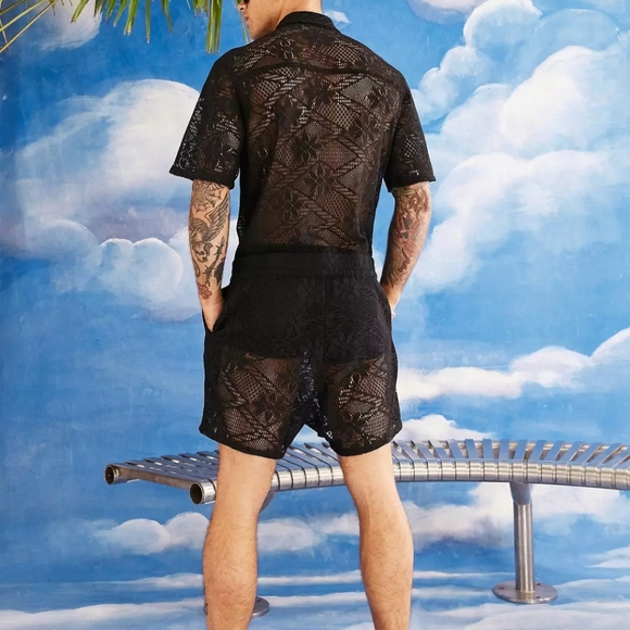 ASOS DESIGN boilersuit in sheer black - Picture 2 of 2